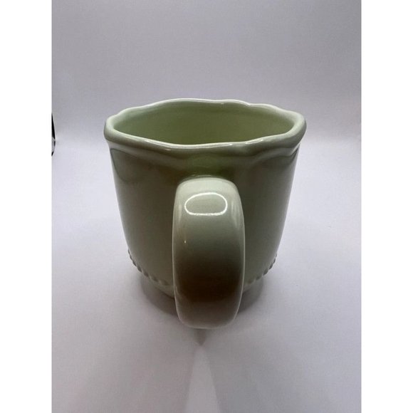 Green Beaded Pottery Barn Outlet Mugs Set of 2 - Picture 5 of 15